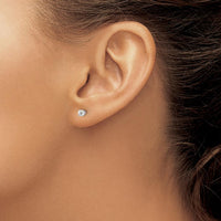 14K White Gold Diamond Stud Earrings with 0.25 Carat Round Diamonds in Four-Prong Setting by 0