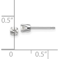 14K White Gold Diamond Stud Earrings with 0.25 Carat Round Diamonds in Four-Prong Setting by 0