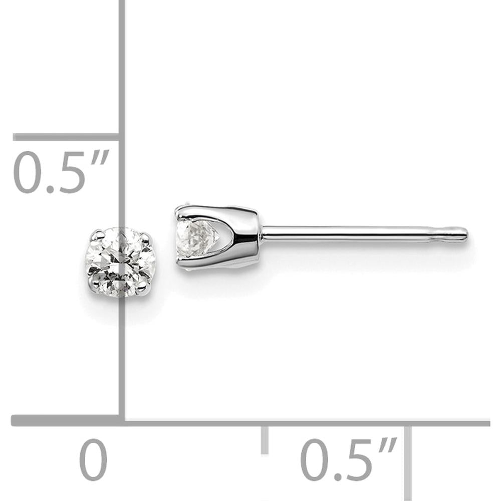 14K White Gold Diamond Stud Earrings with 0.25 Carat Round Diamonds in Four-Prong Setting by 0