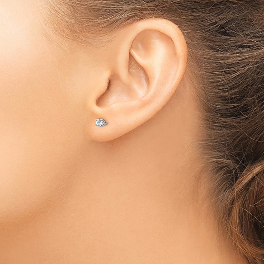 14K White Gold Diamond Stud Earrings with 0.436 Carat Total Diamond Weight by 0