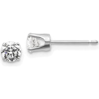 14K White Gold Diamond Stud Earrings with 0.50 Carat Round Diamonds - Push-Back Closure by 0
