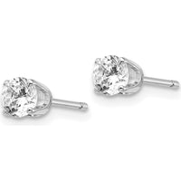 14K White Gold Diamond Stud Earrings with 0.50 Carat Round Diamonds - Push-Back Closure by 0