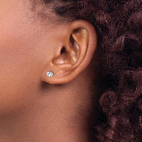 14K White Gold Diamond Stud Earrings with 0.50 Carat Round Diamonds - Push-Back Closure by 0