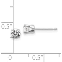 14K White Gold Diamond Stud Earrings with 0.50 Carat Round Diamonds - Push-Back Closure by 0