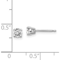 14K White Gold Diamond Stud Earrings with 0.50 Carat Total Round Diamonds and Rhodium Plating by 0