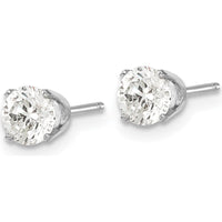 14K White Gold Diamond Stud Earrings with 0.96 Carat Total Diamond Weight, Round Cut, I1 Clarity, J-K Color by 0