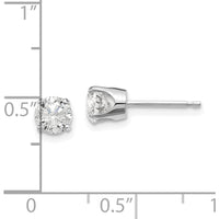 14K White Gold Diamond Stud Earrings with 0.96 Carat Total Diamond Weight, Round Cut, I1 Clarity, J-K Color by 0