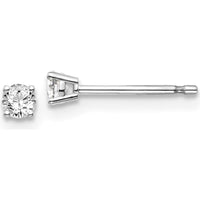 14K White Gold Diamond Stud Earrings with 4-Prong Set Round Diamonds - 0.15 Carat Total Diamond Weight by 0