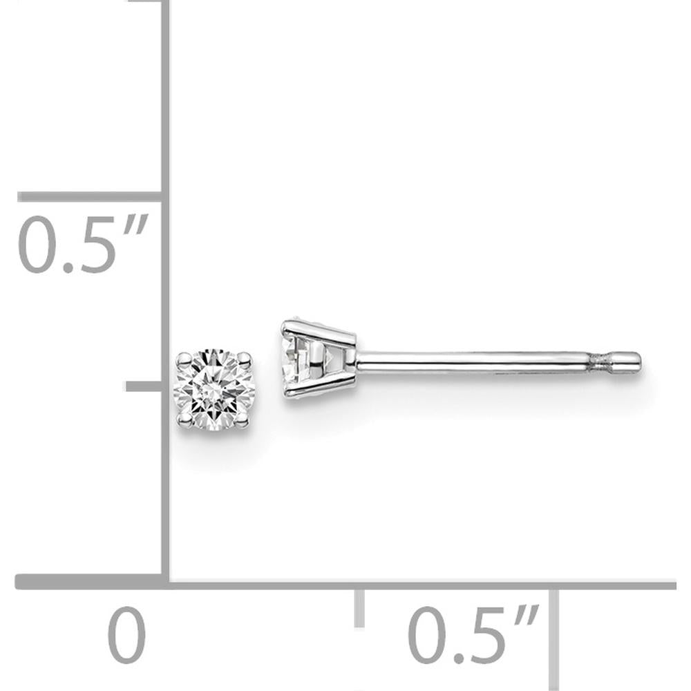 14K White Gold Diamond Stud Earrings with 4-Prong Set Round Diamonds - 0.15 Carat Total Diamond Weight by 0