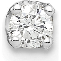 14K White Gold Diamond Stud Earrings with 4-Prong Setting - 0.128 Carat Total Diamond Weight by Oro Pregiato