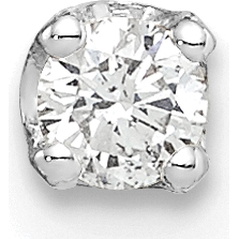 14K White Gold Diamond Stud Earrings with 4-Prong Setting - 0.128 Carat Total Diamond Weight by Oro Pregiato