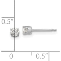 14K White Gold Diamond Stud Earrings with 4-Prong Setting - 0.128 Carat Total Diamond Weight by Oro Pregiato