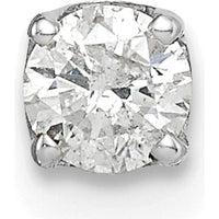 14K White Gold Diamond Stud Earrings with Faceted Round Diamonds - 0.2 Carat Total Diamond Weight by Oro Pregiato