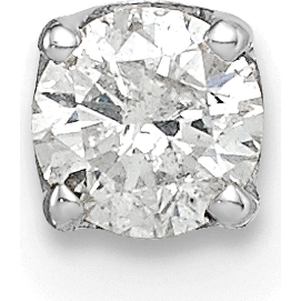 14K White Gold Diamond Stud Earrings with Faceted Round Diamonds - 0.2 Carat Total Diamond Weight by Oro Pregiato
