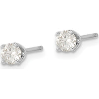 14K White Gold Diamond Stud Earrings with Faceted Round Diamonds - 0.2 Carat Total Diamond Weight by Oro Pregiato