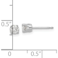 14K White Gold Diamond Stud Earrings with Faceted Round Diamonds - 0.2 Carat Total Diamond Weight by Oro Pregiato