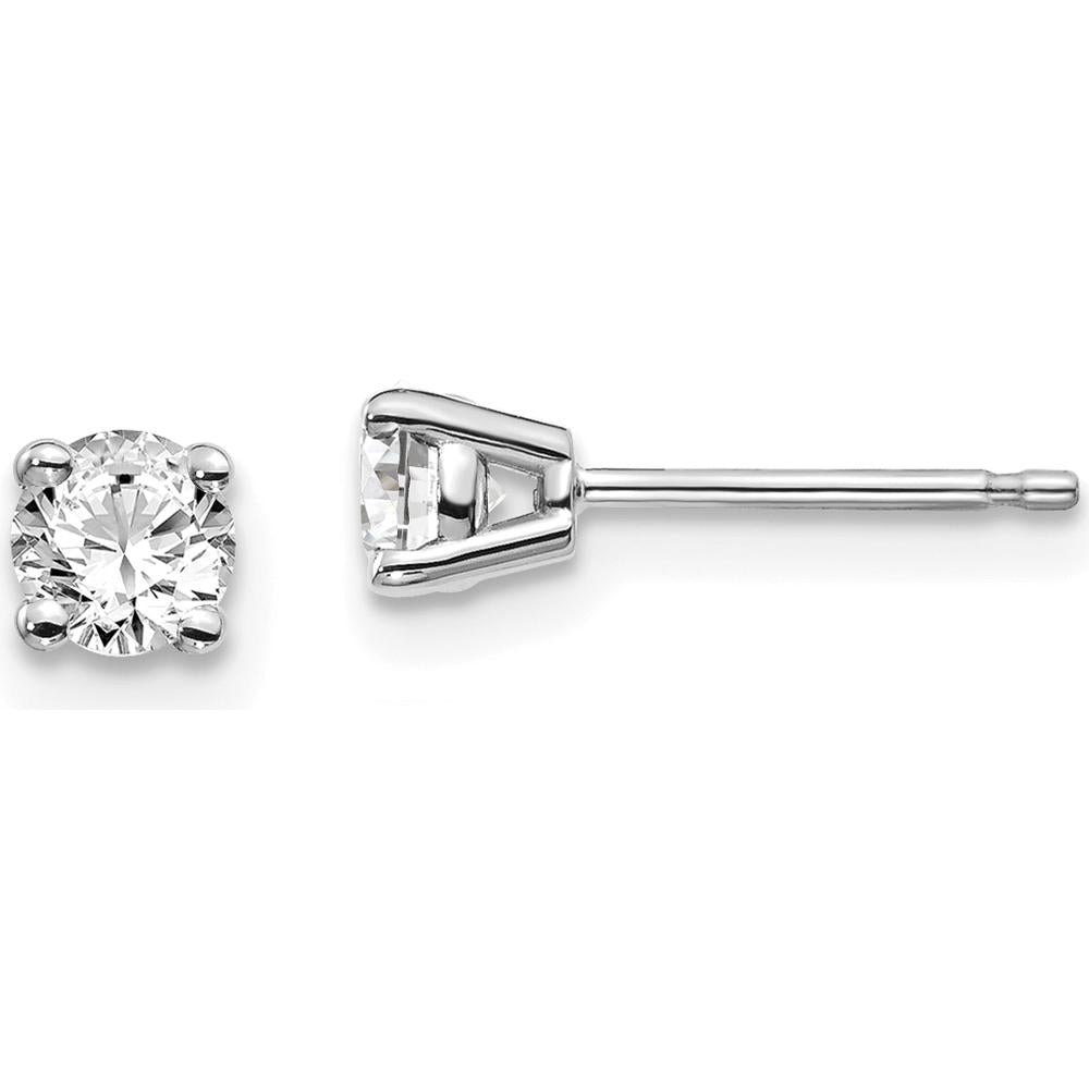 14K White Gold Diamond Stud Earrings with Round Brilliant-Cut Diamonds - 0.30 Carat Total Diamond Weight by 0