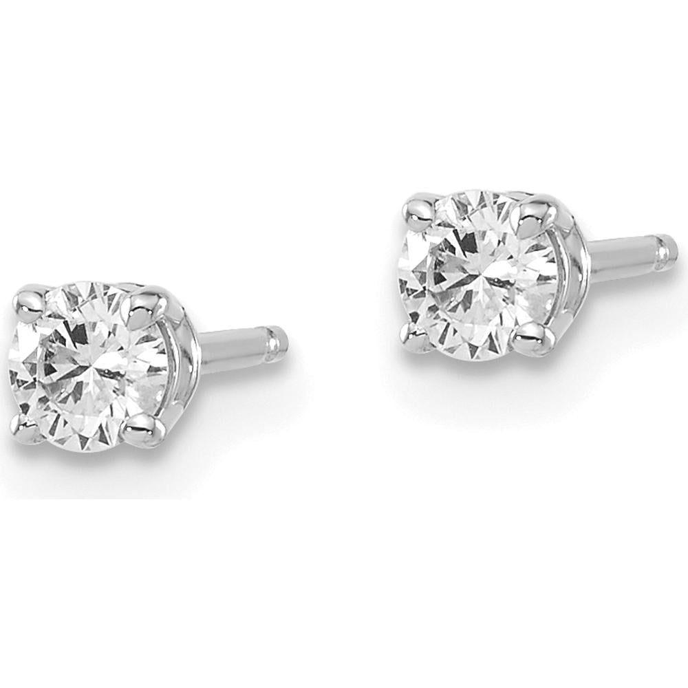 14K White Gold Diamond Stud Earrings with Round-Cut Diamonds - 0.25 Carat Total Diamond Weight by 0