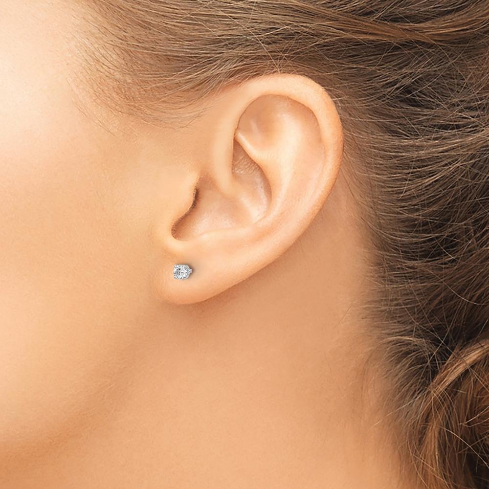 14K White Gold Diamond Stud Earrings with Round-Cut Diamonds - 0.25 Carat Total Diamond Weight by 0