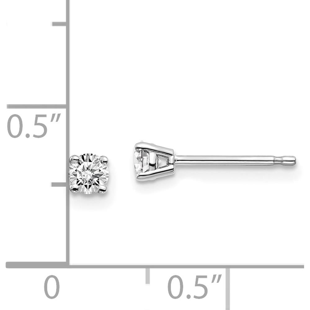 14K White Gold Diamond Stud Earrings with Round-Cut Diamonds - 0.25 Carat Total Diamond Weight by 0