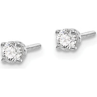 14K White Gold Diamond Stud Earrings with Round Cut Diamonds - 0.25 Carat Total Diamond Weight by 0