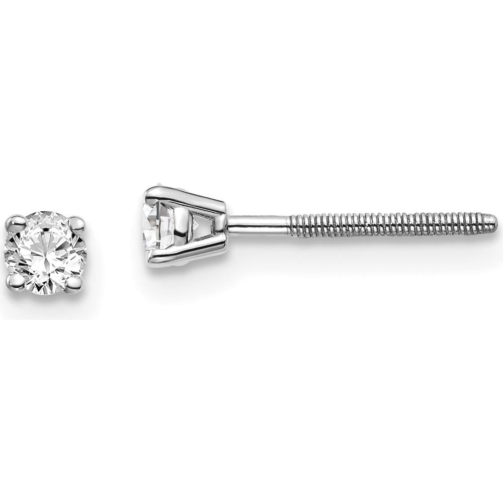 14K White Gold Diamond Stud Earrings with Round Diamonds - 0.20 Carat Total Diamond Weight by 0