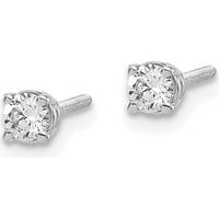 14K White Gold Diamond Stud Earrings with Round Diamonds - 0.20 Carat Total Diamond Weight by 0