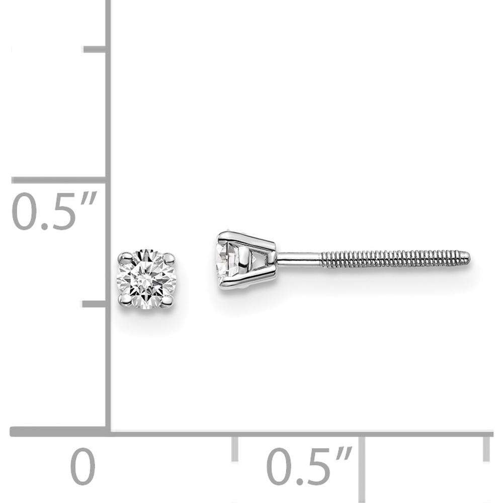 14K White Gold Diamond Stud Earrings with Round Diamonds - 0.20 Carat Total Diamond Weight by 0