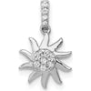 14K White Gold Diamond Sun Pendant with 1/15 Carat Natural Round Diamonds by Monteluci Fine Jewelry