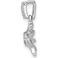 14K White Gold Diamond Sun Pendant with 1/15 Carat Natural Round Diamonds by Monteluci Fine Jewelry