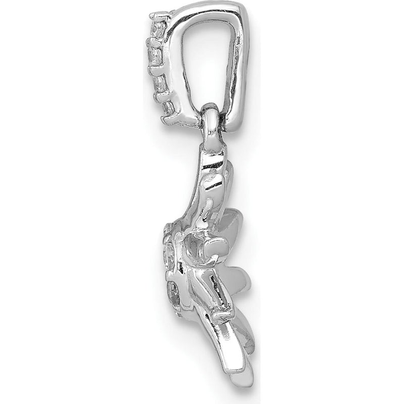 14K White Gold Diamond Sun Pendant with 1/15 Carat Natural Round Diamonds by Monteluci Fine Jewelry