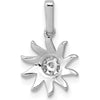 14K White Gold Diamond Sun Pendant with 1/15 Carat Natural Round Diamonds by Monteluci Fine Jewelry