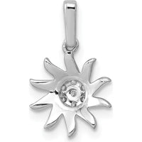 14K White Gold Diamond Sun Pendant with 1/15 Carat Natural Round Diamonds by Monteluci Fine Jewelry