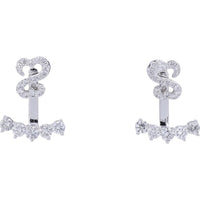 14K White Gold Diamond Swirl Stud Earrings by Jane Seymour - 1.50 Carat Total Diamond Weight