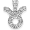 14K White Gold Diamond Taurus Zodiac Pendant - 0.023 Carat Total Diamond Weight by Monteluci Fine Jewelry