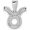 14K White Gold Diamond Taurus Zodiac Pendant - 0.023 Carat Total Diamond Weight by Monteluci Fine Jewelry