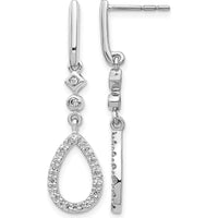 14K White Gold Diamond Teardrop Earrings with Natural Round Cut Diamonds - 0.59 Carat Total Diamond Weight by Monteluci Fine Jewelry