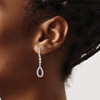 14K White Gold Diamond Teardrop Earrings with Natural Round Cut Diamonds - 0.59 Carat Total Diamond Weight by Monteluci Fine Jewelry