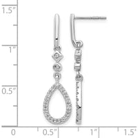 14K White Gold Diamond Teardrop Earrings with Natural Round Cut Diamonds - 0.59 Carat Total Diamond Weight by Monteluci Fine Jewelry