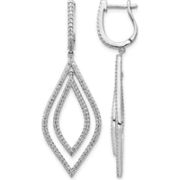 14K White Gold Diamond Teardrop Hinged Dangle Earrings with 0.276 Carat Total Diamond Weight by Monteluci Fine Jewelry