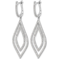 14K White Gold Diamond Teardrop Hinged Dangle Earrings with 0.276 Carat Total Diamond Weight by Monteluci Fine Jewelry
