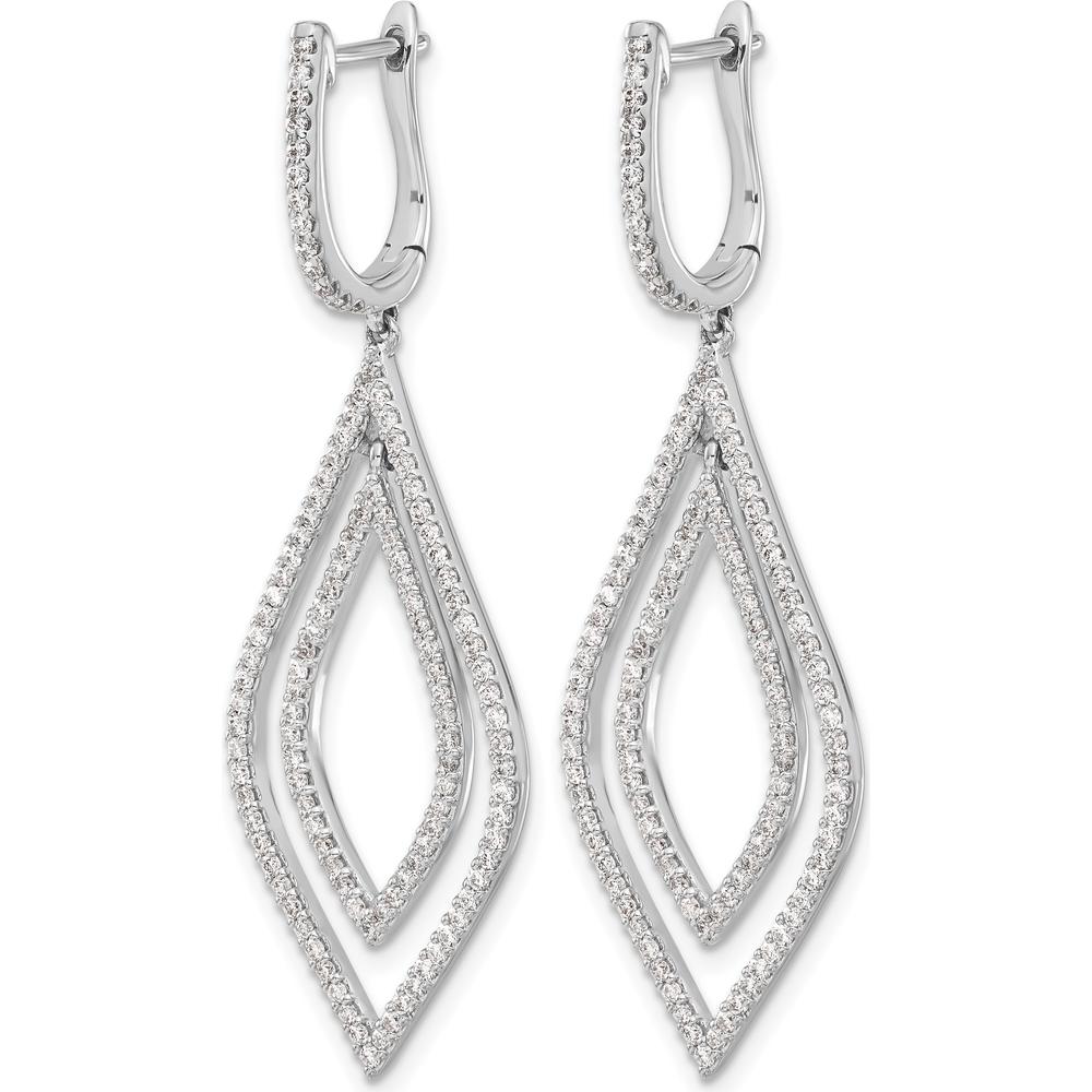 14K White Gold Diamond Teardrop Hinged Dangle Earrings with 0.276 Carat Total Diamond Weight by Monteluci Fine Jewelry