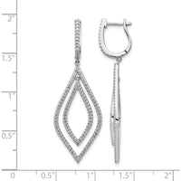 14K White Gold Diamond Teardrop Hinged Dangle Earrings with 0.276 Carat Total Diamond Weight by Monteluci Fine Jewelry
