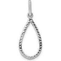 14K White Gold Diamond Teardrop Pendant with 39 Round Diamonds - 1/4 Carat Total Diamond Weight by Monteluci Fine Jewelry