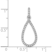 14K White Gold Diamond Teardrop Pendant with 39 Round Diamonds - 1/4 Carat Total Diamond Weight by Monteluci Fine Jewelry