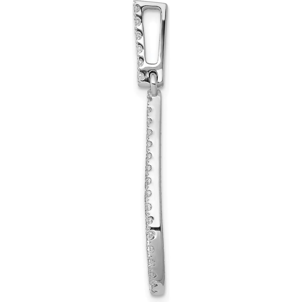 14K White Gold Diamond Teardrop Pendant with 40 Round Diamonds - 0.48 Carat Total Diamond Weight by Monteluci Fine Jewelry