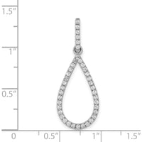 14K White Gold Diamond Teardrop Pendant with 40 Round Diamonds - 0.48 Carat Total Diamond Weight by Monteluci Fine Jewelry