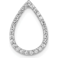 14K White Gold Diamond Teardrop Pendant with Natural Round Diamonds - 0.20 Carat Total Diamond Weight by Monteluci Fine Jewelry