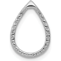14K White Gold Diamond Teardrop Pendant with Natural Round Diamonds - 0.20 Carat Total Diamond Weight by Monteluci Fine Jewelry