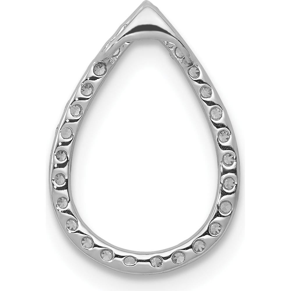 14K White Gold Diamond Teardrop Pendant with Natural Round Diamonds - 0.20 Carat Total Diamond Weight by Monteluci Fine Jewelry